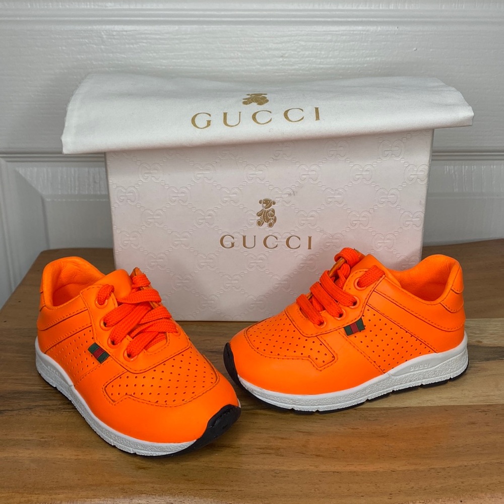 Gucci Neon Orange Infant Sneakers
